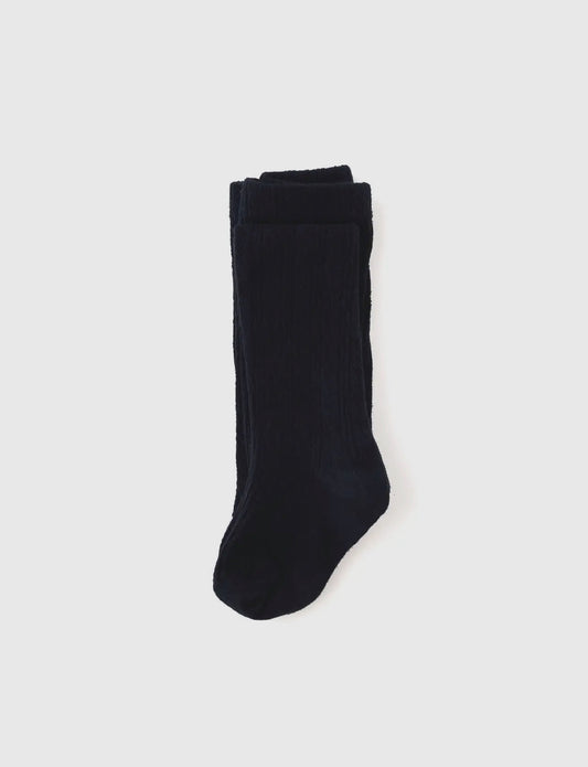 Little Stocking Co Cable Knit Tights - Black