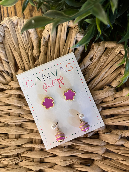 Flowers & Macarons Stud Earrings