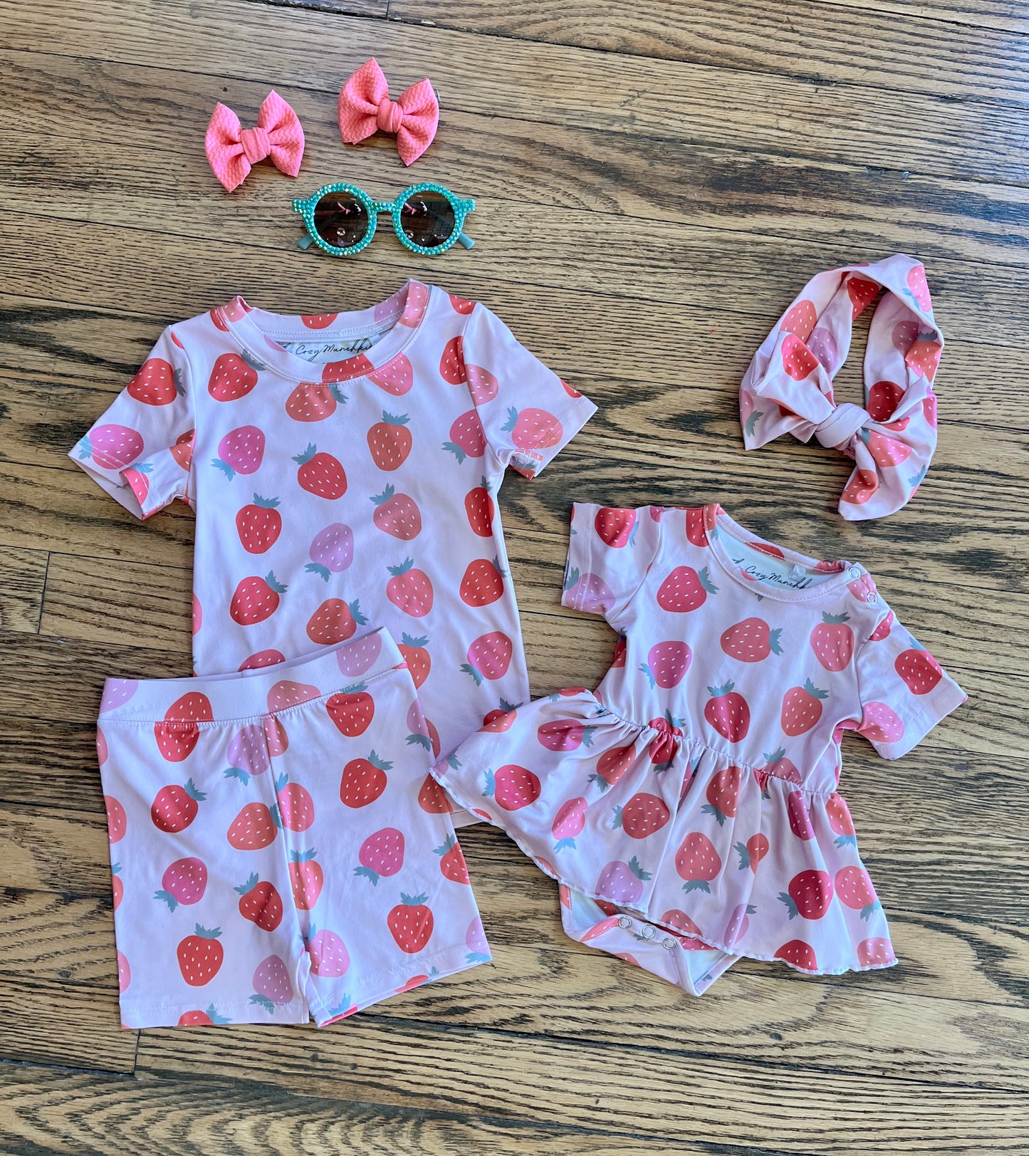 Strawberry Twirl Romper & Bow