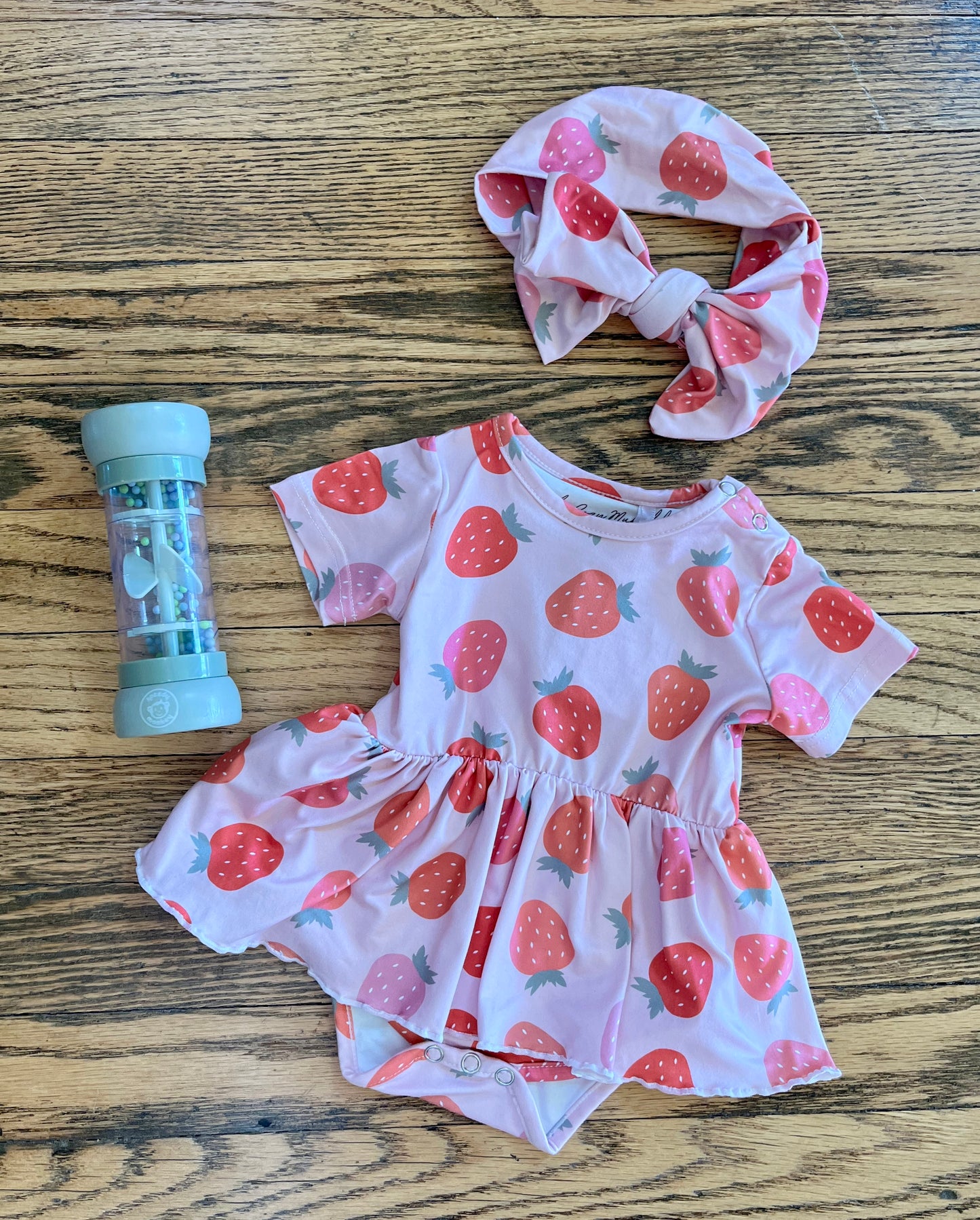 Strawberry Twirl Romper & Bow