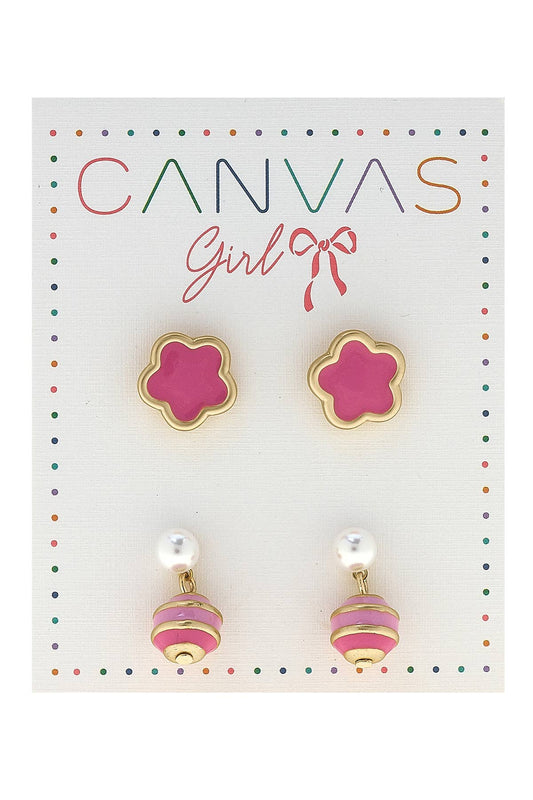 Flowers & Macarons Stud Earrings