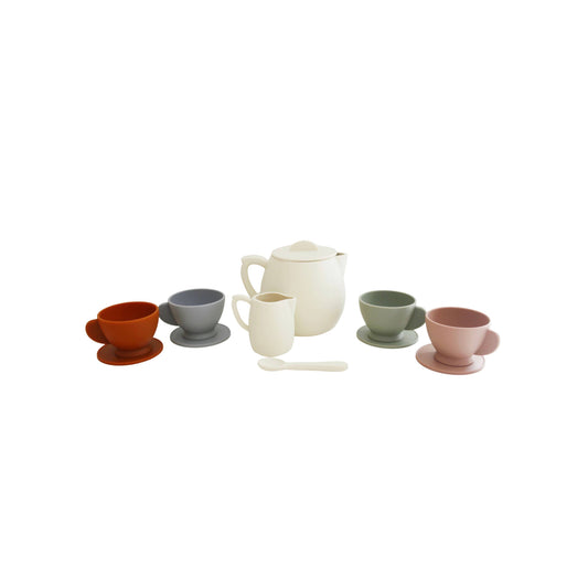 Cream Silicone Tea Set- 12 Piece Set