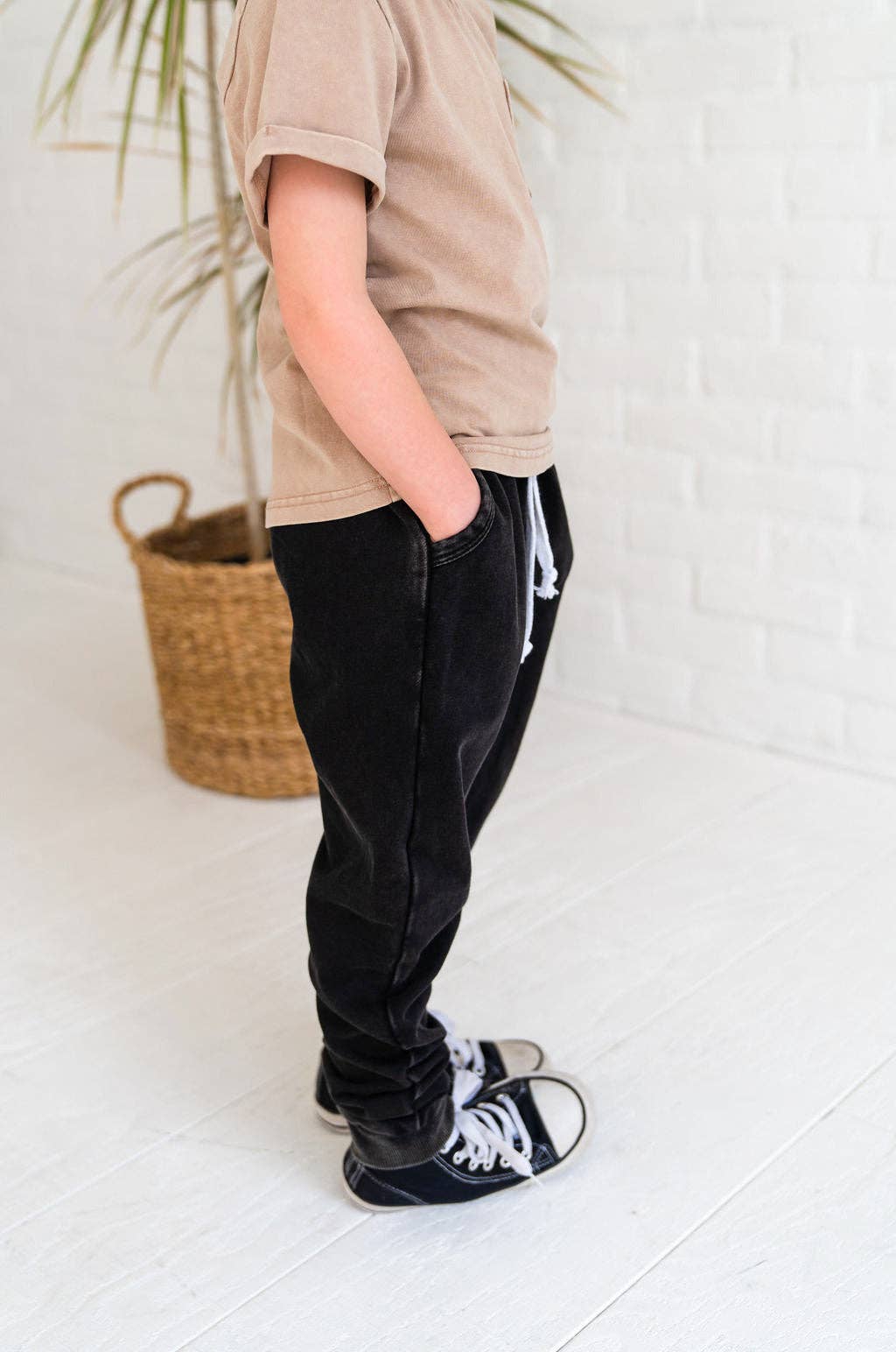 Stonewash Kids Joggers-Onyx