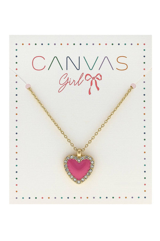 Heart Surround Necklace - Fuchsia