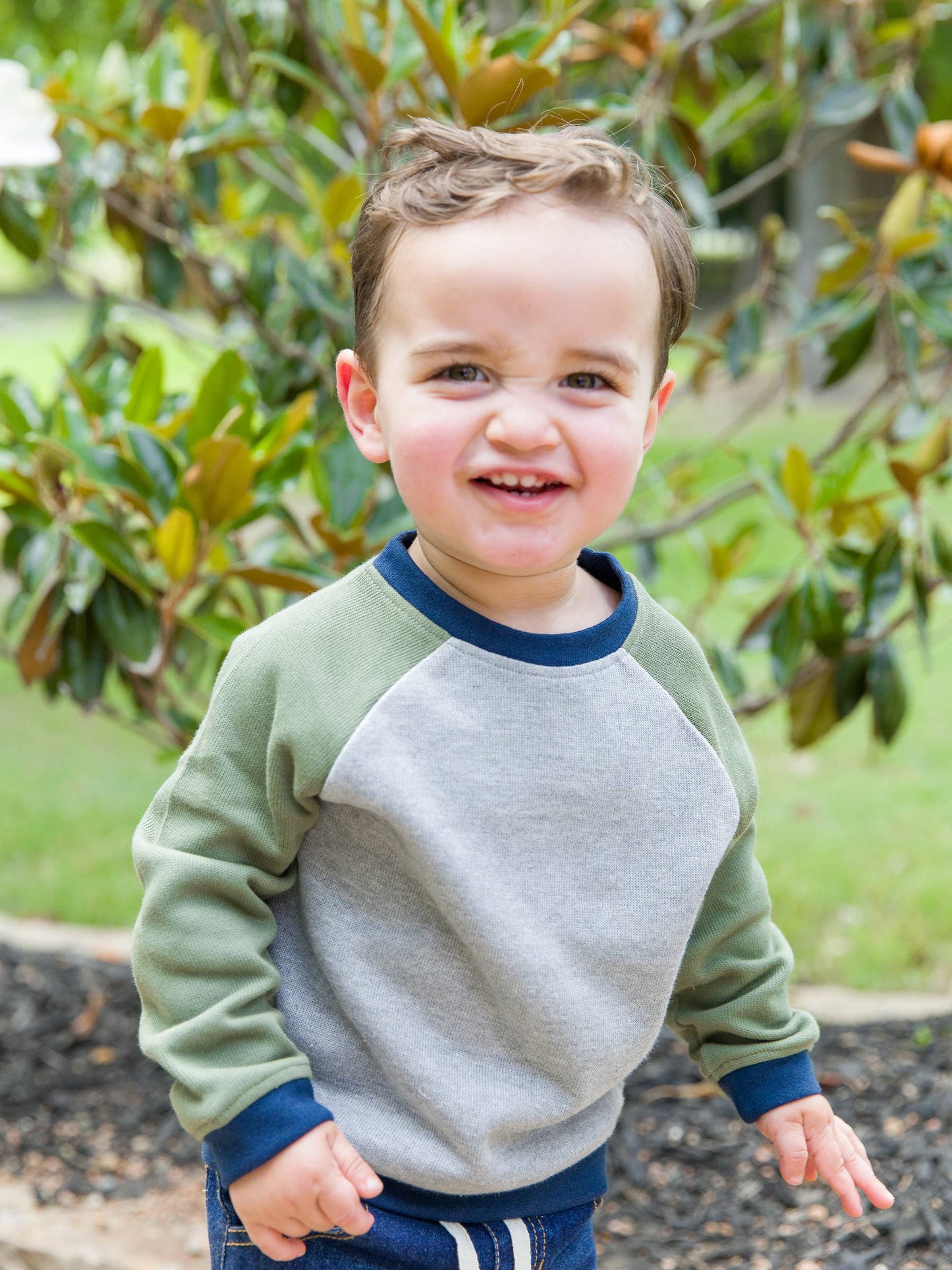 Heather Gray Color Block Raglan Sweatshirt